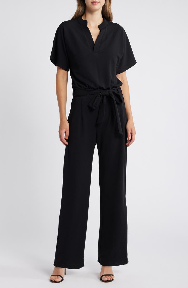 NIKKI LUND Toni Belted Jumpsuit, Main, color, Black