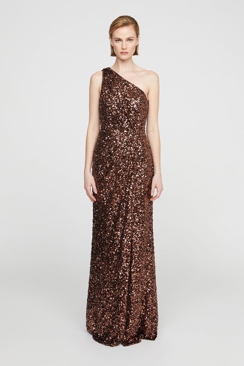 Lexi Sequin Gown, Alternate, color, Copper Confetti