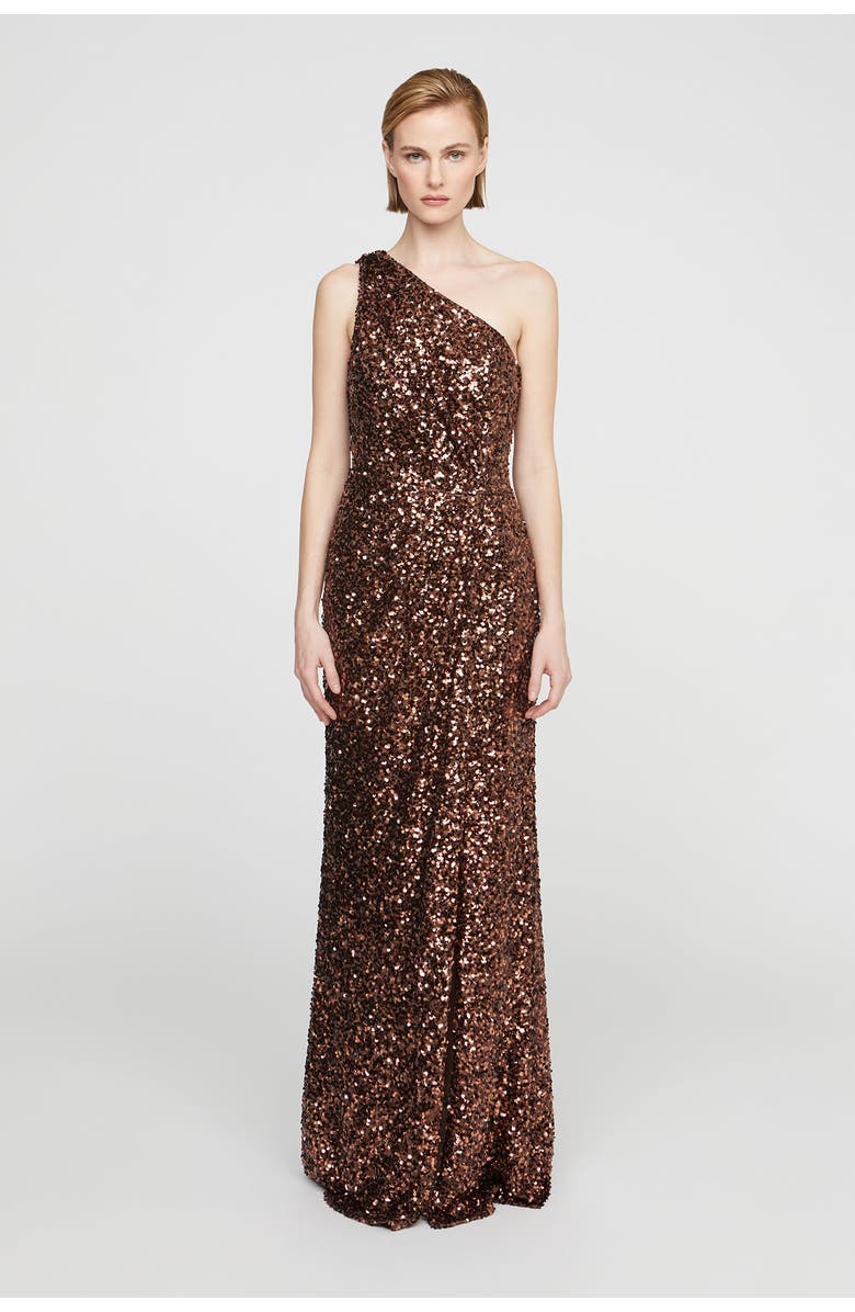 HALSTON Lexi Sequin Gown, Alternate, color, Copper Confetti
