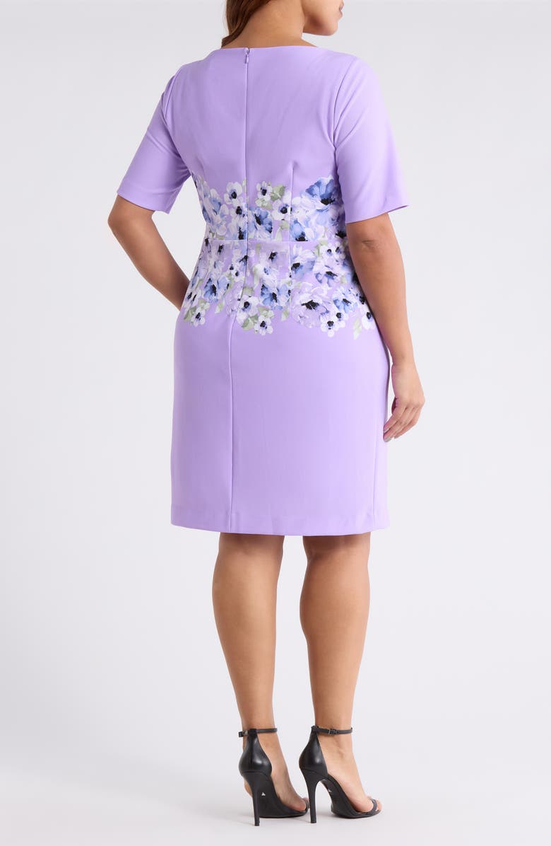 KASPER Floral Print Sheath Dress, Alternate, color, Lavendar Mist Multi