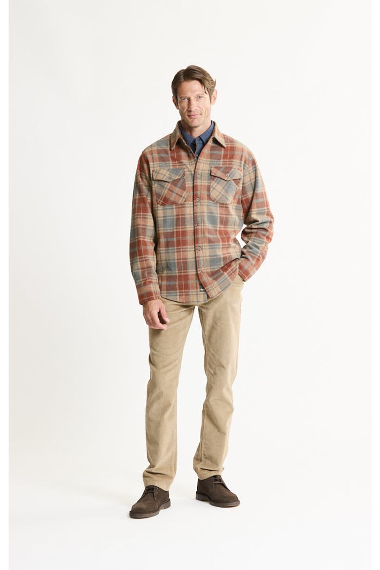 Knit Flannel Button-Up Shirt, Alternate, color, BROWN
