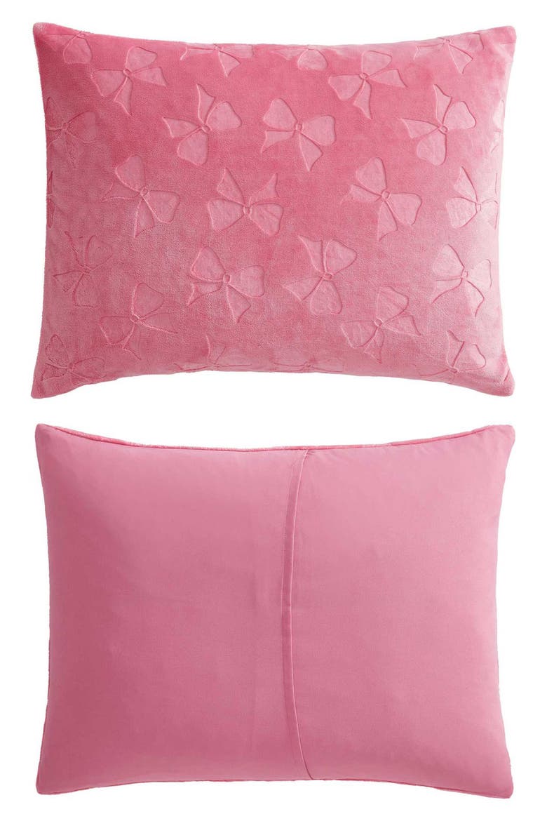 Flirty Bow Embossed Comforter & Sham Set, Alternate, color, PINK