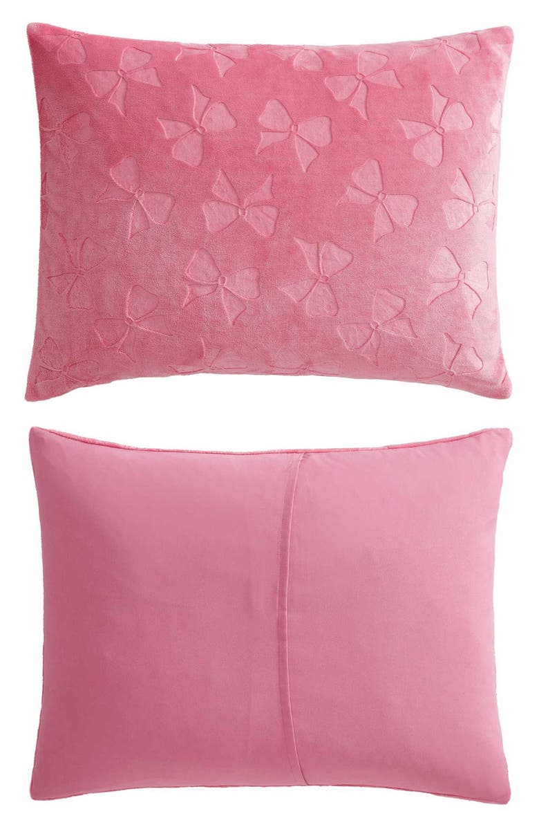 Betsey Johnson Flirty Bow Embossed Comforter & Sham Set, Alternate, color, Pink