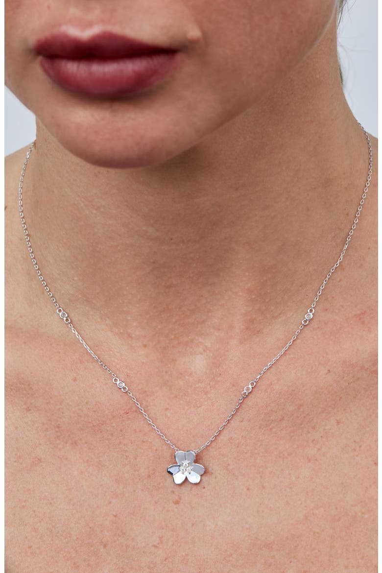 Clover Pendant Necklace, Alternate, color, WHITE