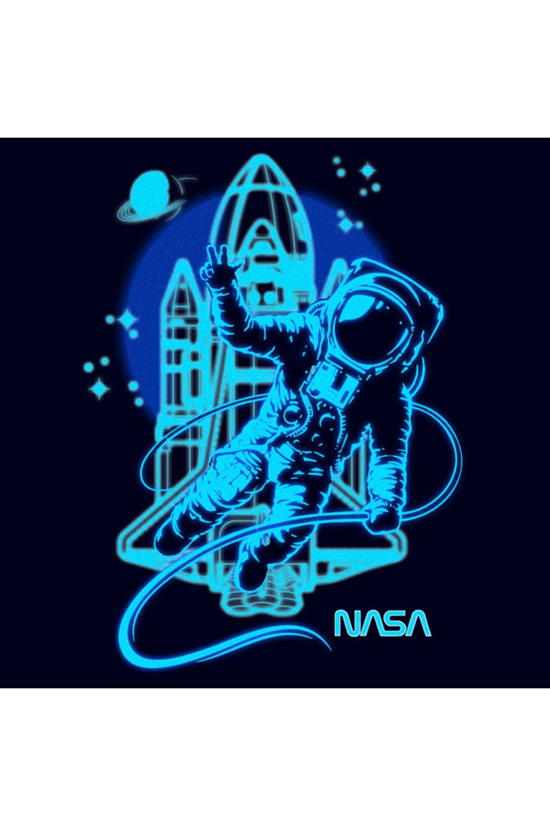 Men's Astronaut Victory Sign Graphic T-Shirt, Alternate, color, Navy Blue