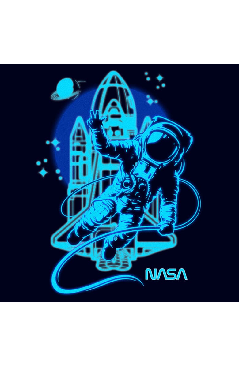 NASA Men's NASA Astronaut Victory Sign Graphic T-Shirt, Alternate, color, Navy Blue