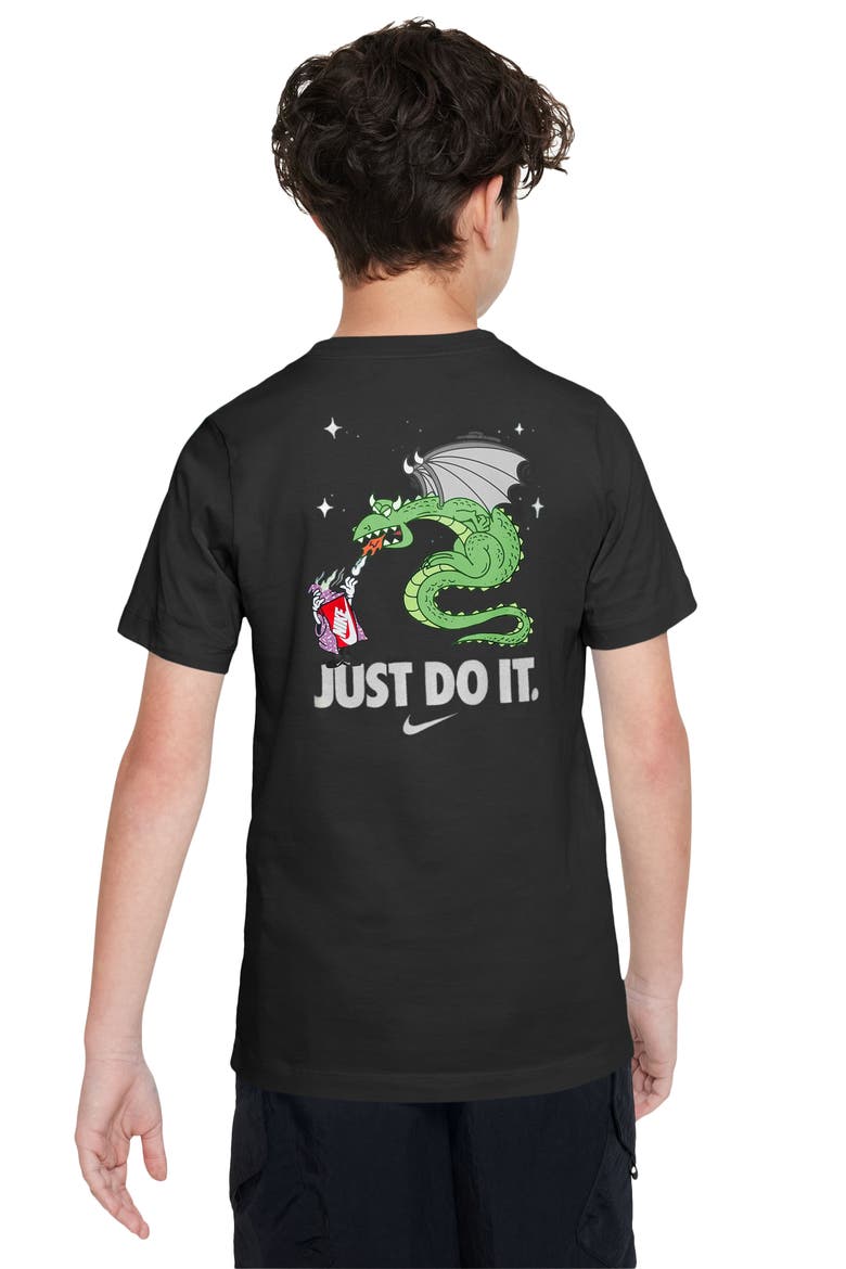 Kids' Sportswear Boxy Graphic T-Shirt, Alternate, color, BLACK