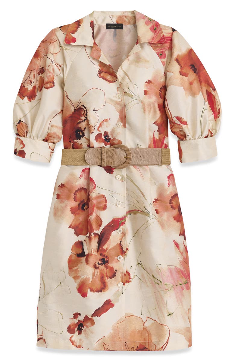 Donna Karan New York Floral Print Shirtdress, Alternate, color, Cinnamon Multi