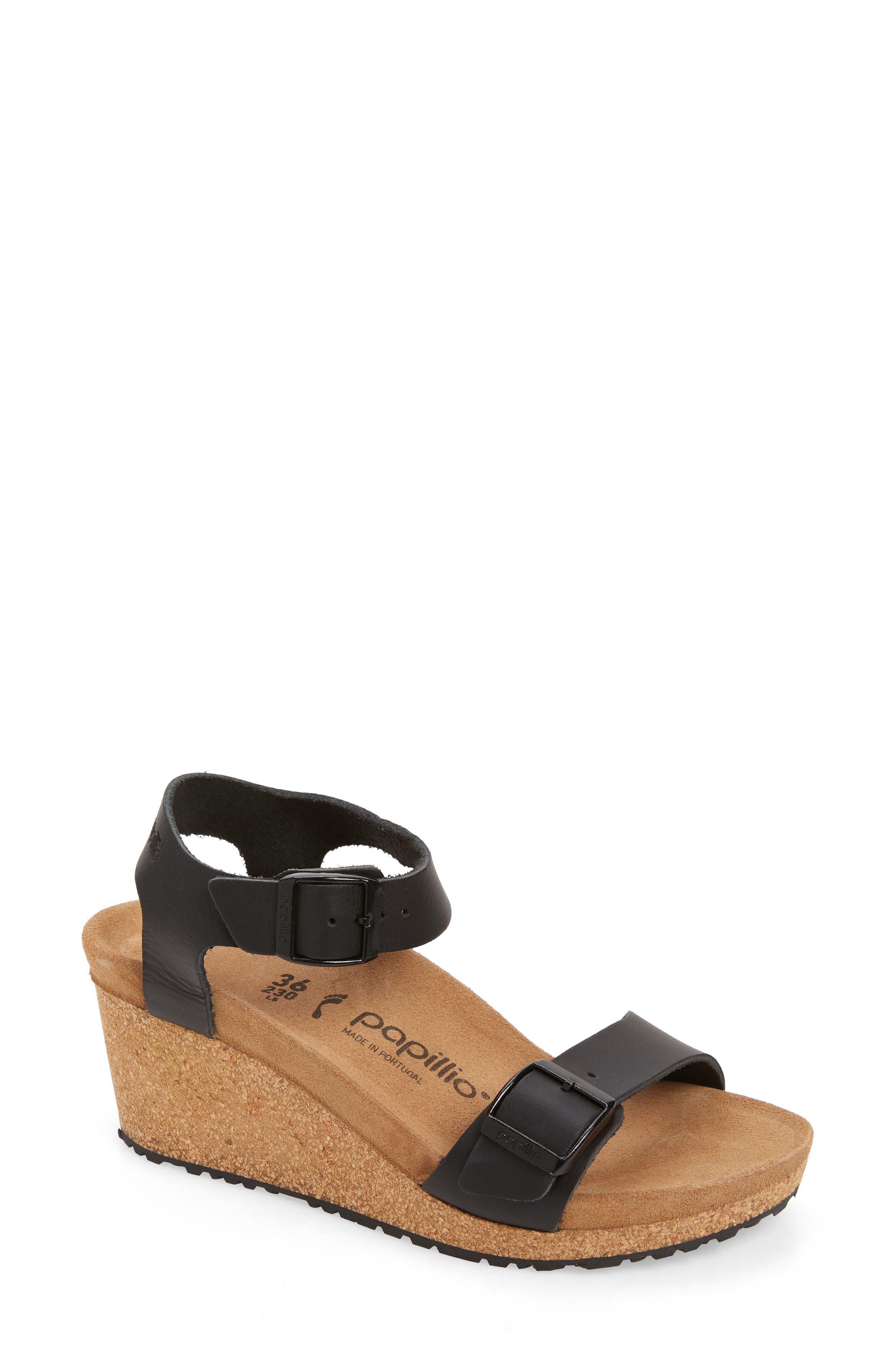 Birkenstock Papillio by Birkenstock Soley Ring Buckle Wedge Sandal, Main, color, 