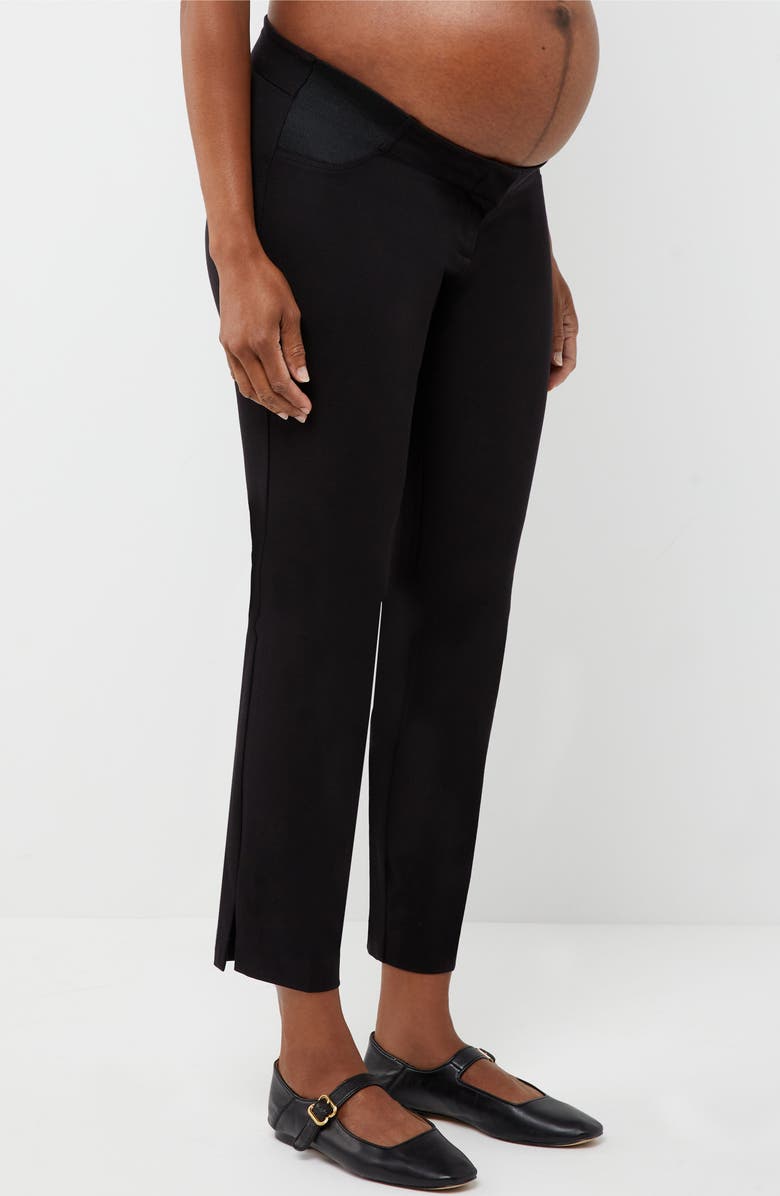 A PEA IN THE POD Curie Maternity Side Panel Slim Cotton Blend Ankle Trousers, Alternate, color, 
