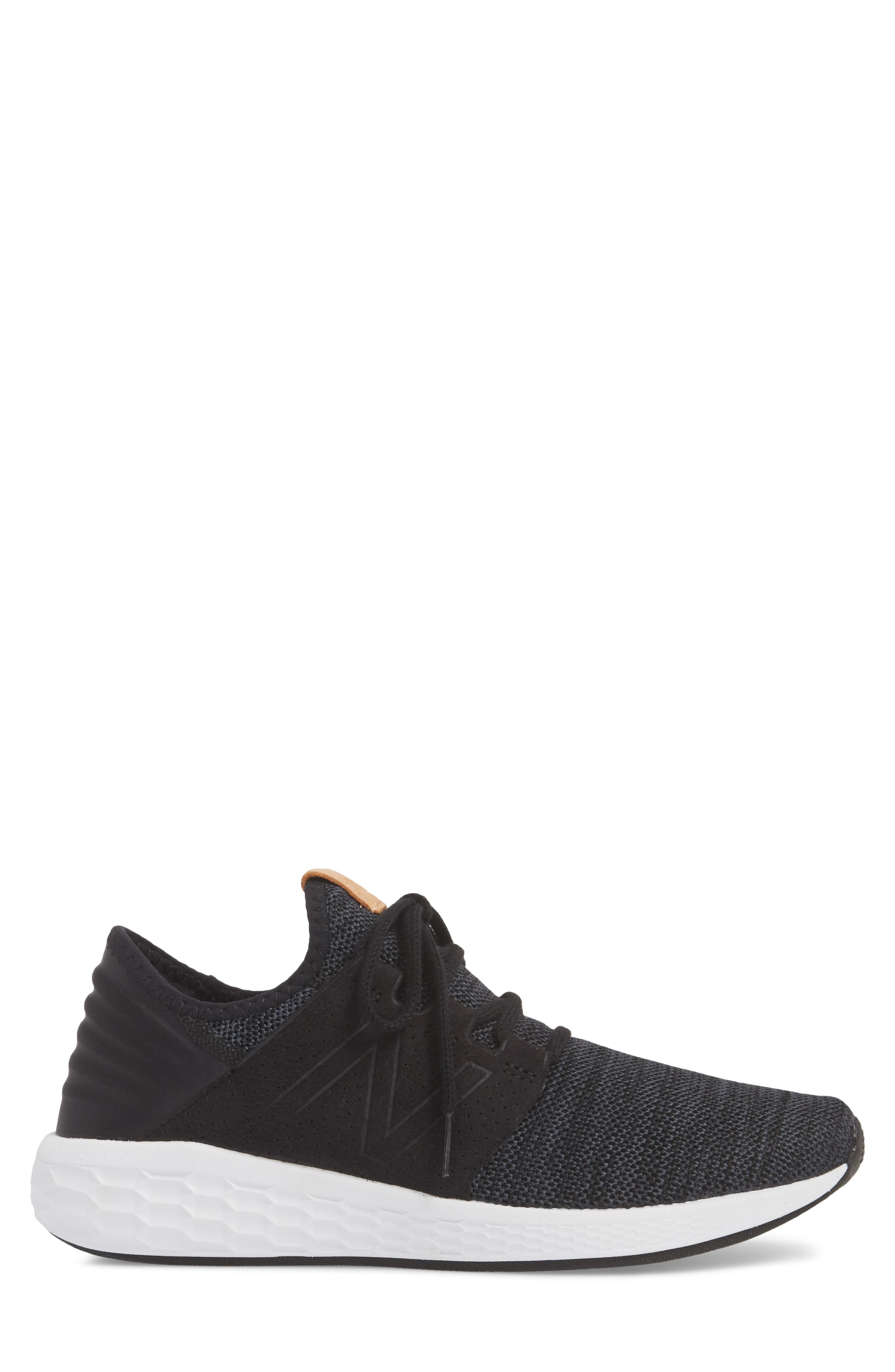 Fresh Foam Cruz v2 Knit Running Shoe, Alternate, color, BLACK/ WHITE