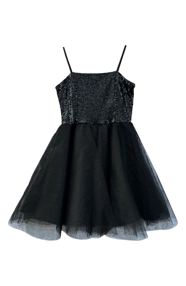 Un Deux Trois Kids' Sequin & Tulle Party Dress, Main, color, 