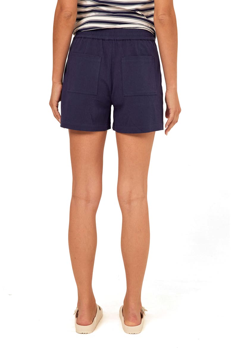 Selene Pleated Stretch Twill Shorts, Alternate, color, STARGAZER