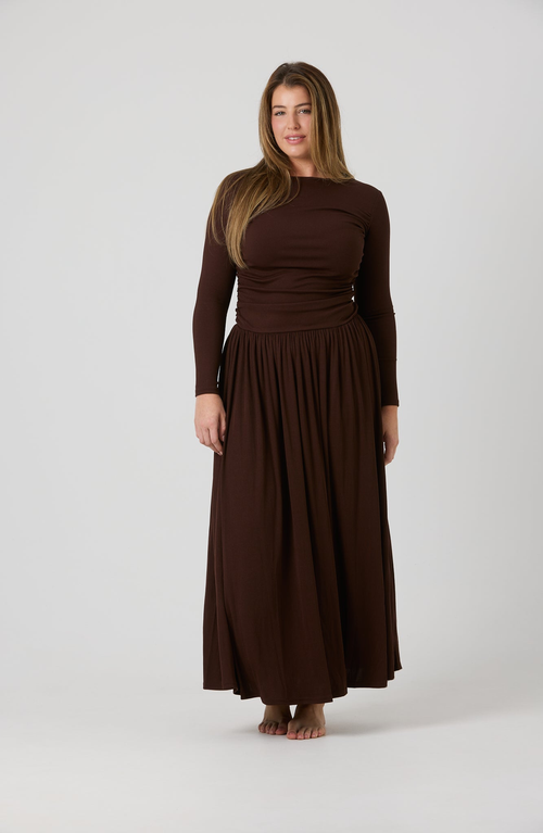 By Tess Collection Isa Dress In Brown