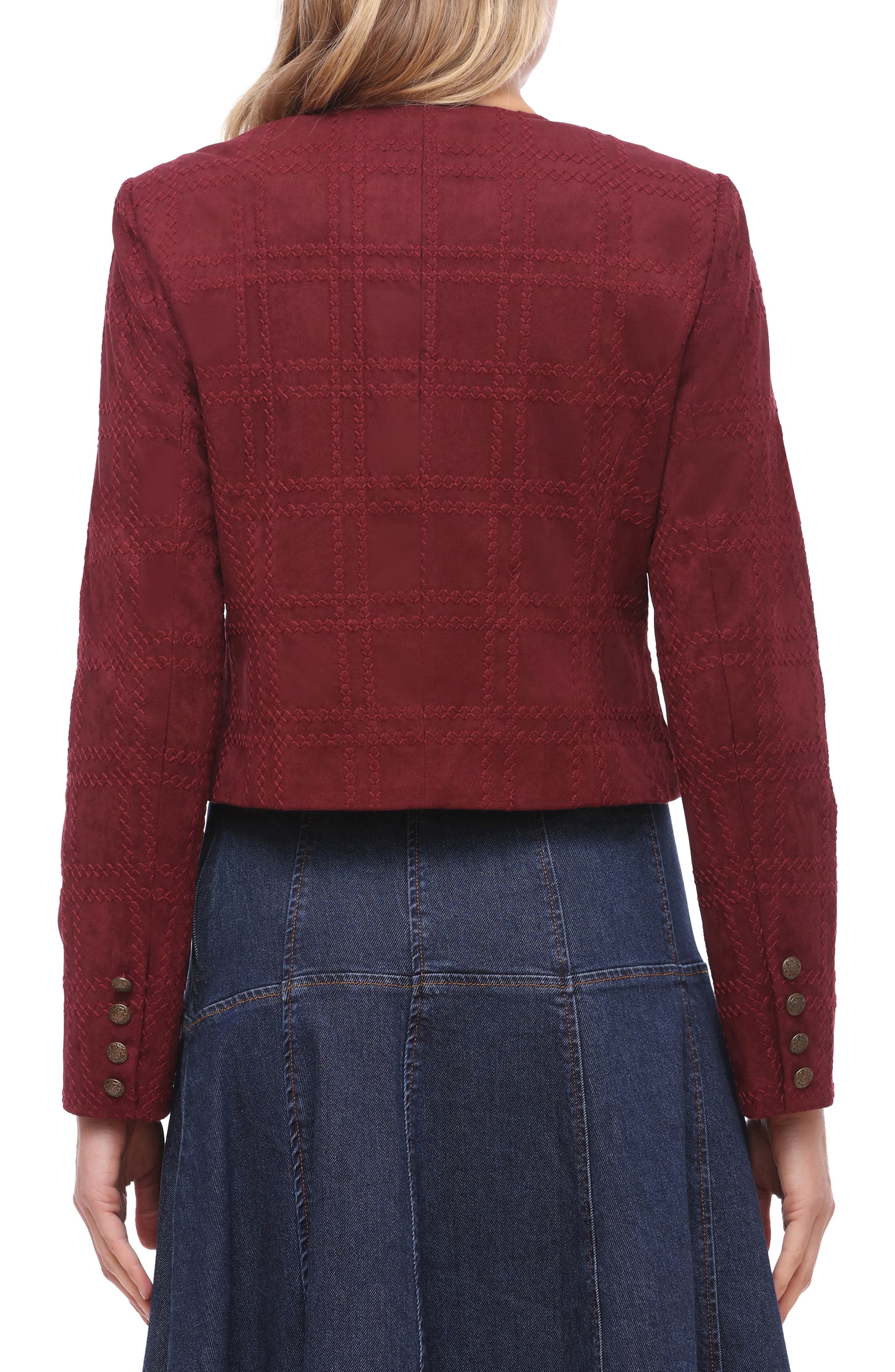 Faux Suede Crop Jacket - image 4