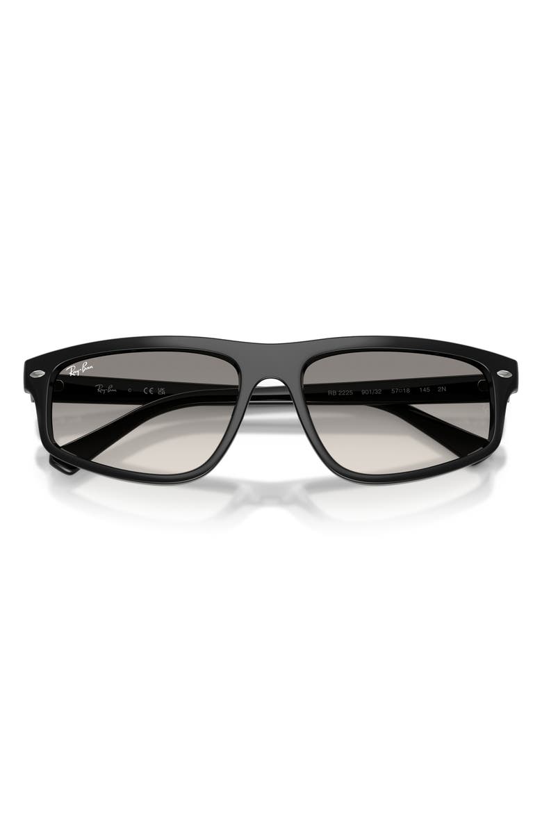 Ray-Ban 59mm Gradient Geometric Sunglasses, Alternate, color, Black / Clear Gradient Grey