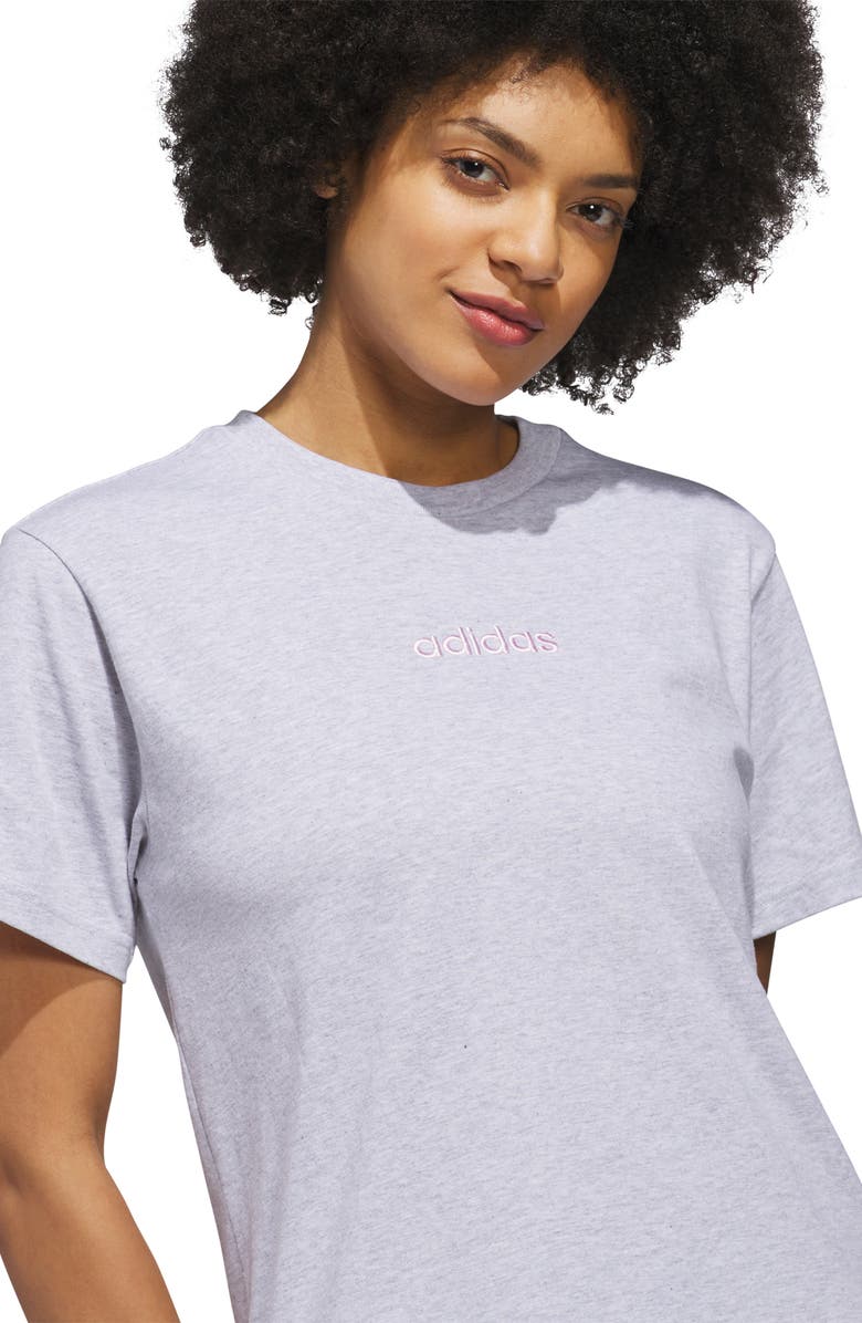 adidas Bow Logo Cotton T-Shirt, Alternate, color, Light Grey Heather