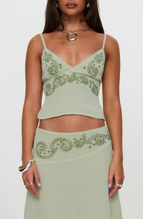 Princess Polly Pappilion Embroidered Open Back Chiffon Camisole