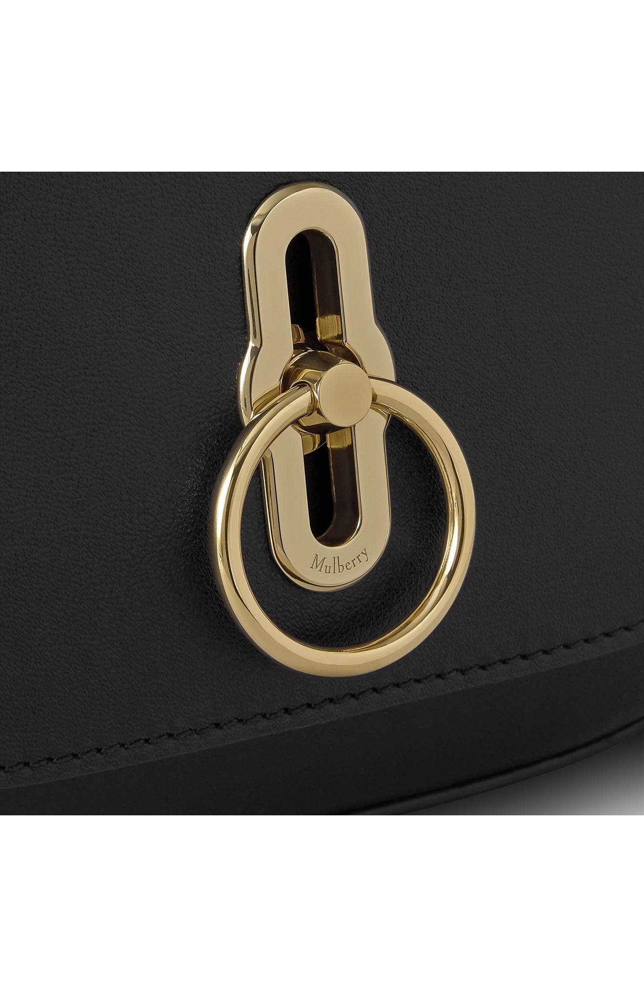 Small Amberley Leather Top Handle Bag, Alternate, color, BLACK
