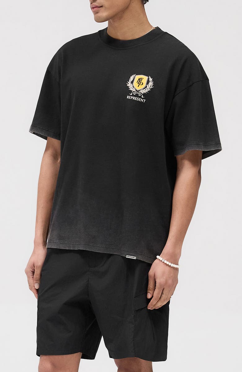 Represent Crest Oversize Graphic T-Shirt, Alternate, color, Vintage Black
