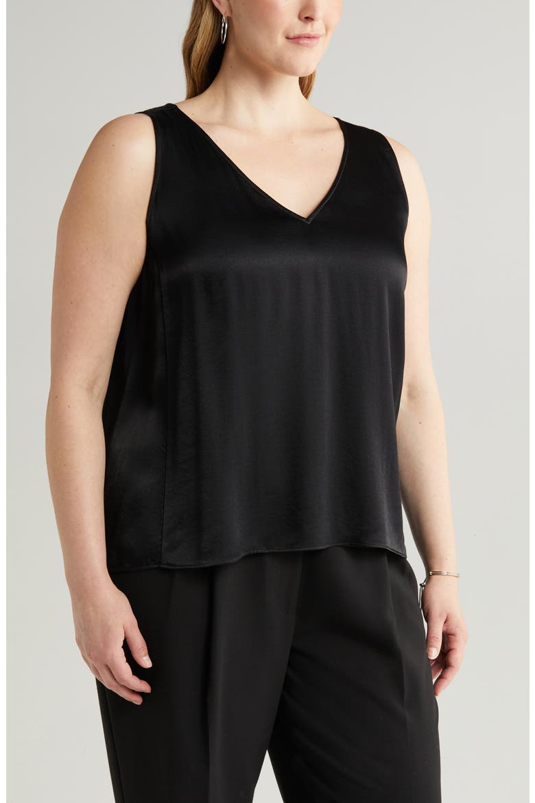 Double V-Neck Tank, Alternate, color, BLACK