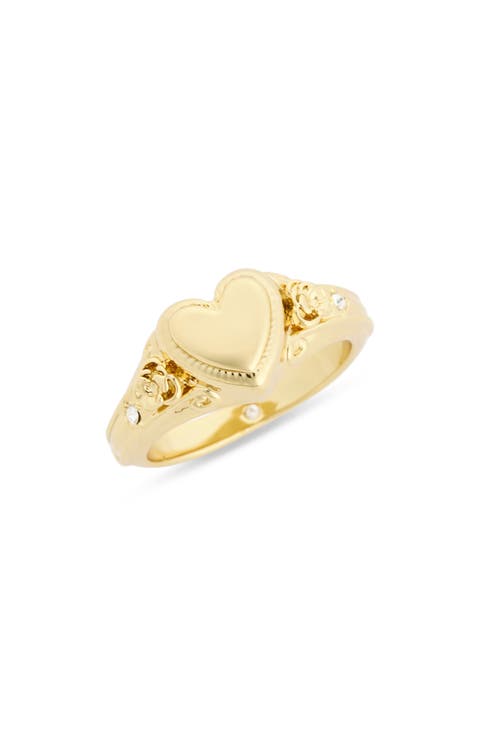 Romantic Heart Cubic Zirconia Band Ring