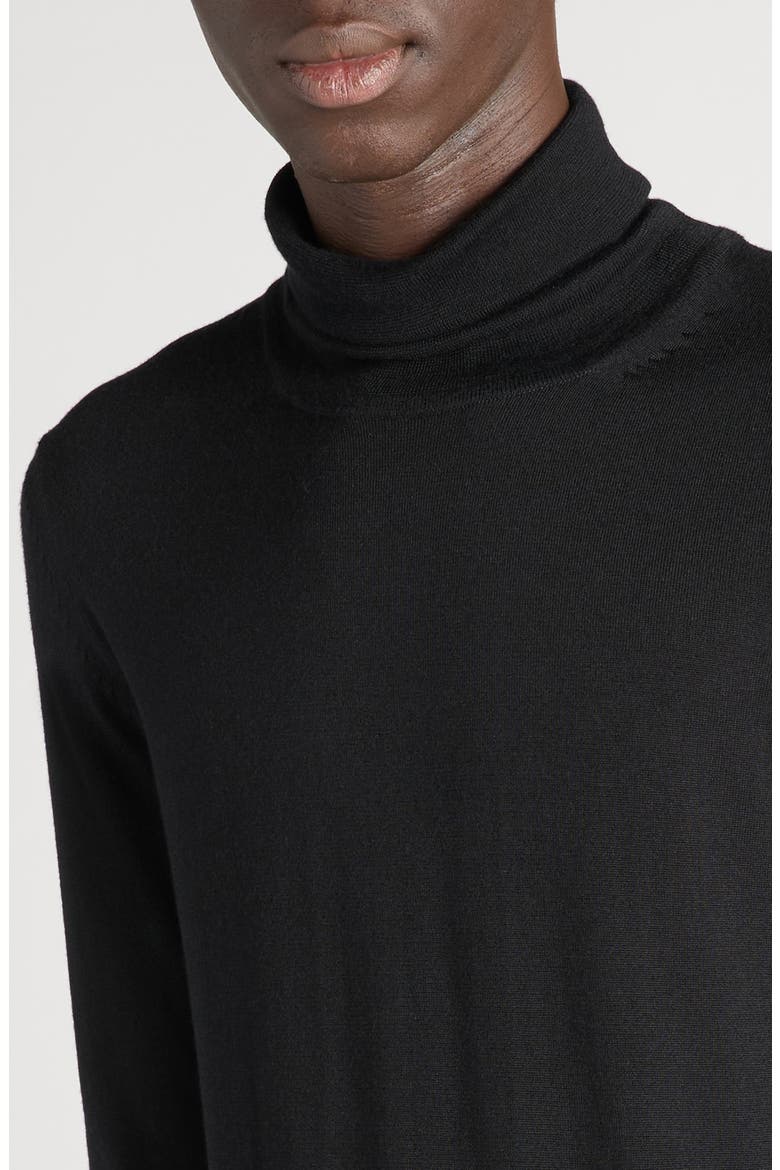 Fine Gauge Cashmere & Silk Turtleneck Sweater, Alternate, color, LB999 BLACK