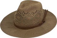 MARCUS ADLER Open Knit Wide Brim Panama Hat
