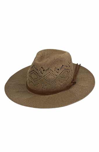 MARCUS ADLER Open Knit Wide Brim Panama Hat