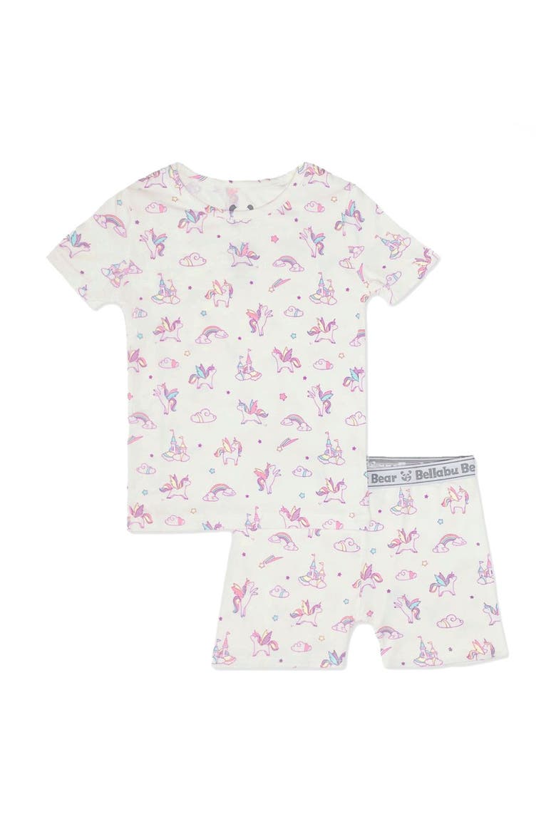 Unicorn Kids 2-Piece Short Sleeve & Shorts Pajama Set, Main, color, Unicorn