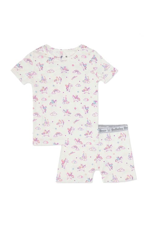 Unicorn Kids 2-Piece Short Sleeve & Shorts Pajama Set