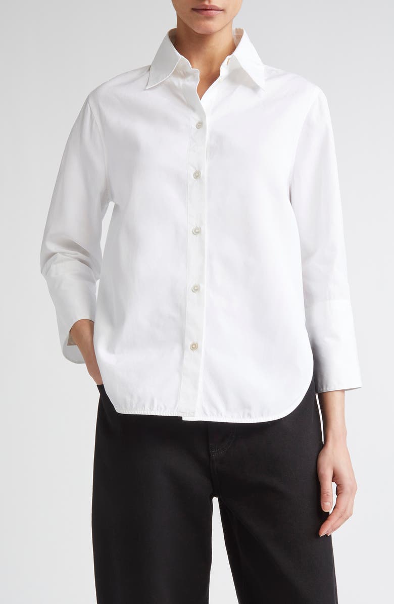 FFORME Nico Petite Button-Up Shirt, Main, color, White