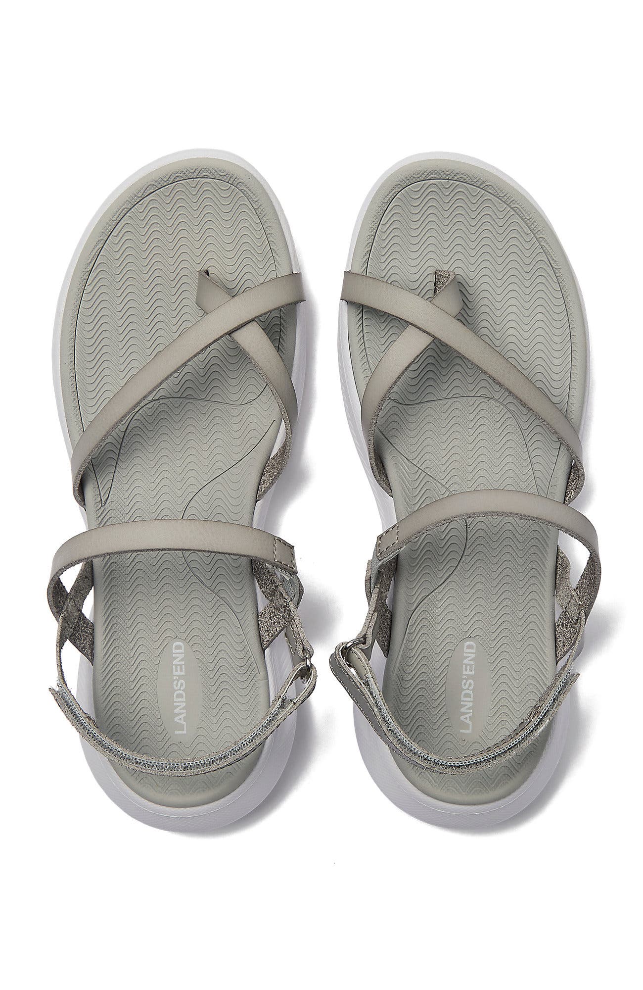 Lands' End All Day Comfort Strap Sandals, Alternate, color, Moonstruck Gray