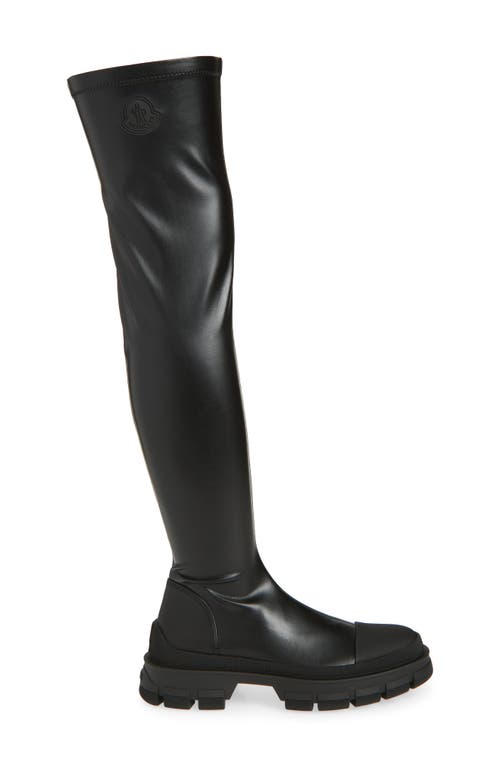 Shop Moncler Hevea Over The Knee Boot In Black