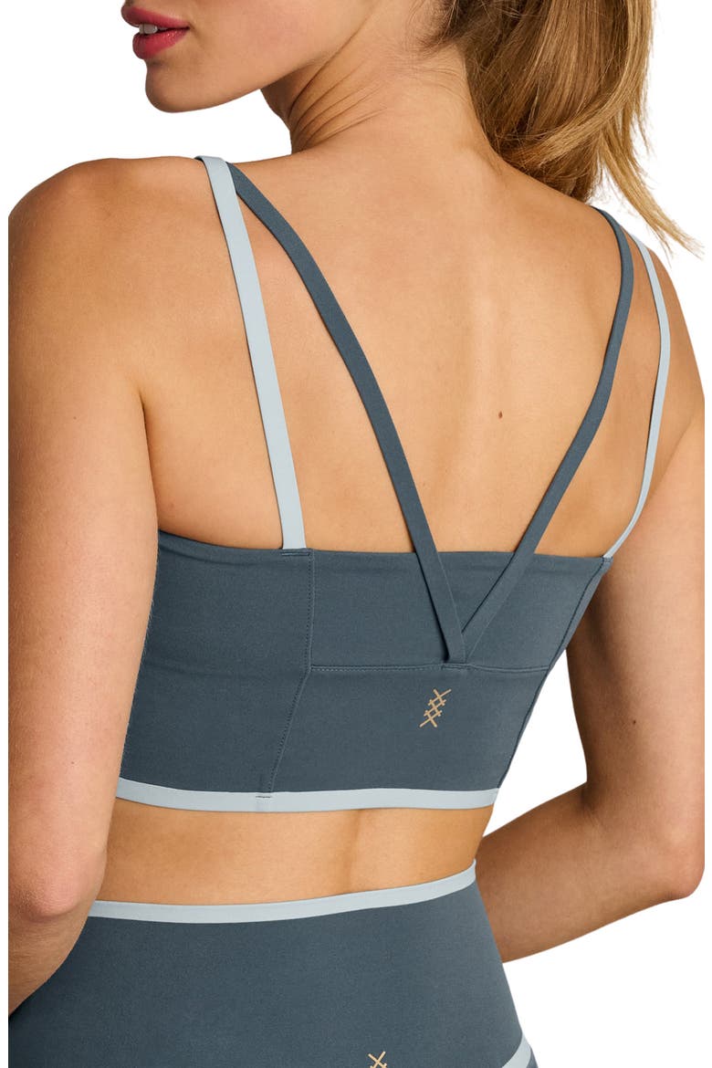 Instinct Contrast Longline UPF 50+ Sports Bra, Alternate, color, BLUE GRANITE