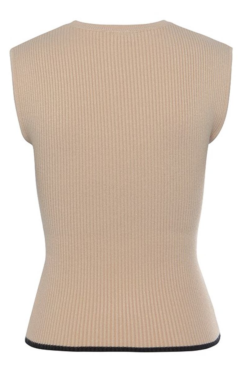 LASCANA Women's Knit Pattern Sweater Vest, Alternate, color, Beige