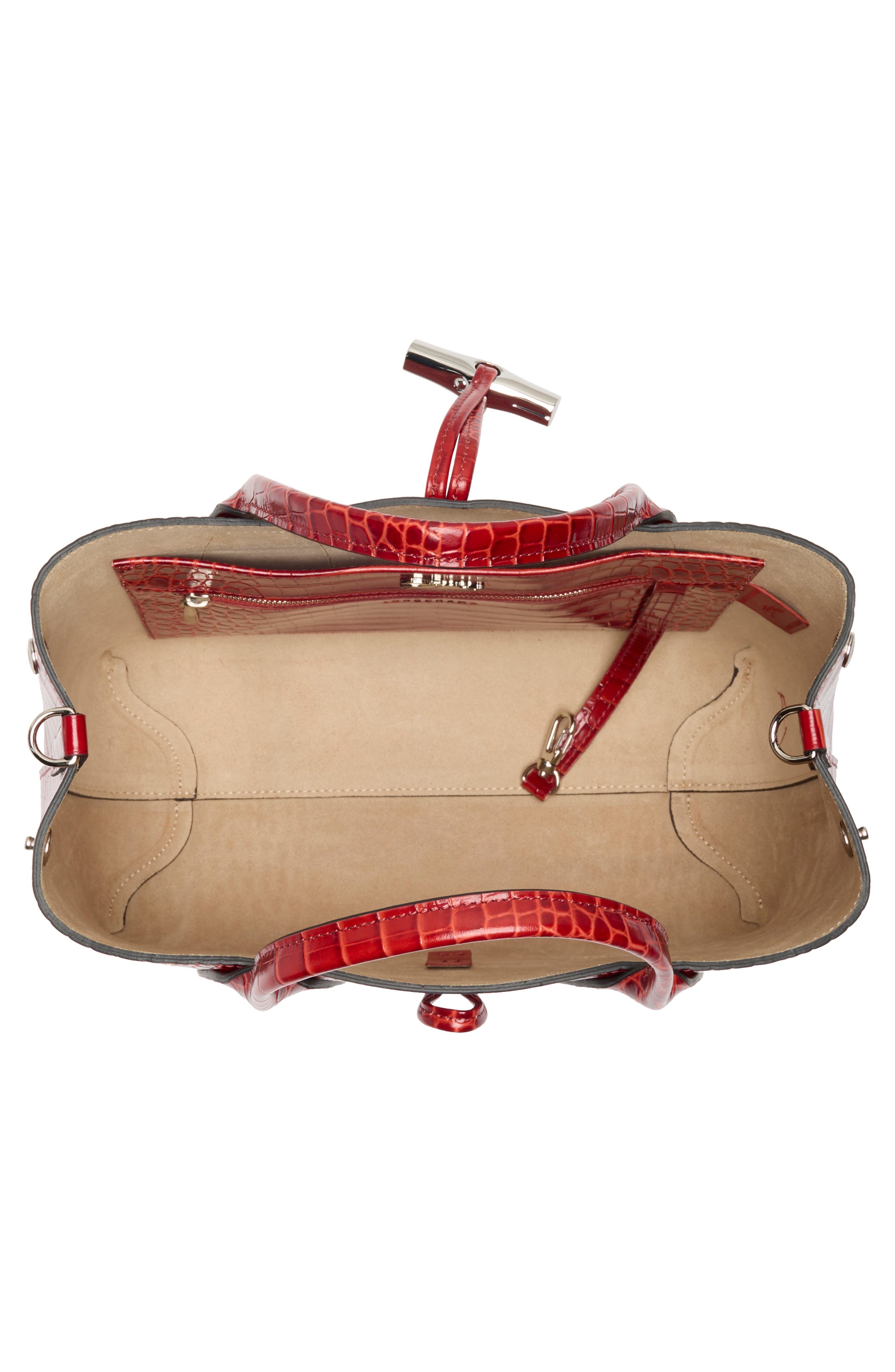 Longchamp Medium Roseau Croc Embossed Tote, Alternate, color, 