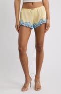 JADED LONDON Lace Trim Satin Shorts