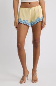 JADED LONDON Lace Trim Satin Shorts