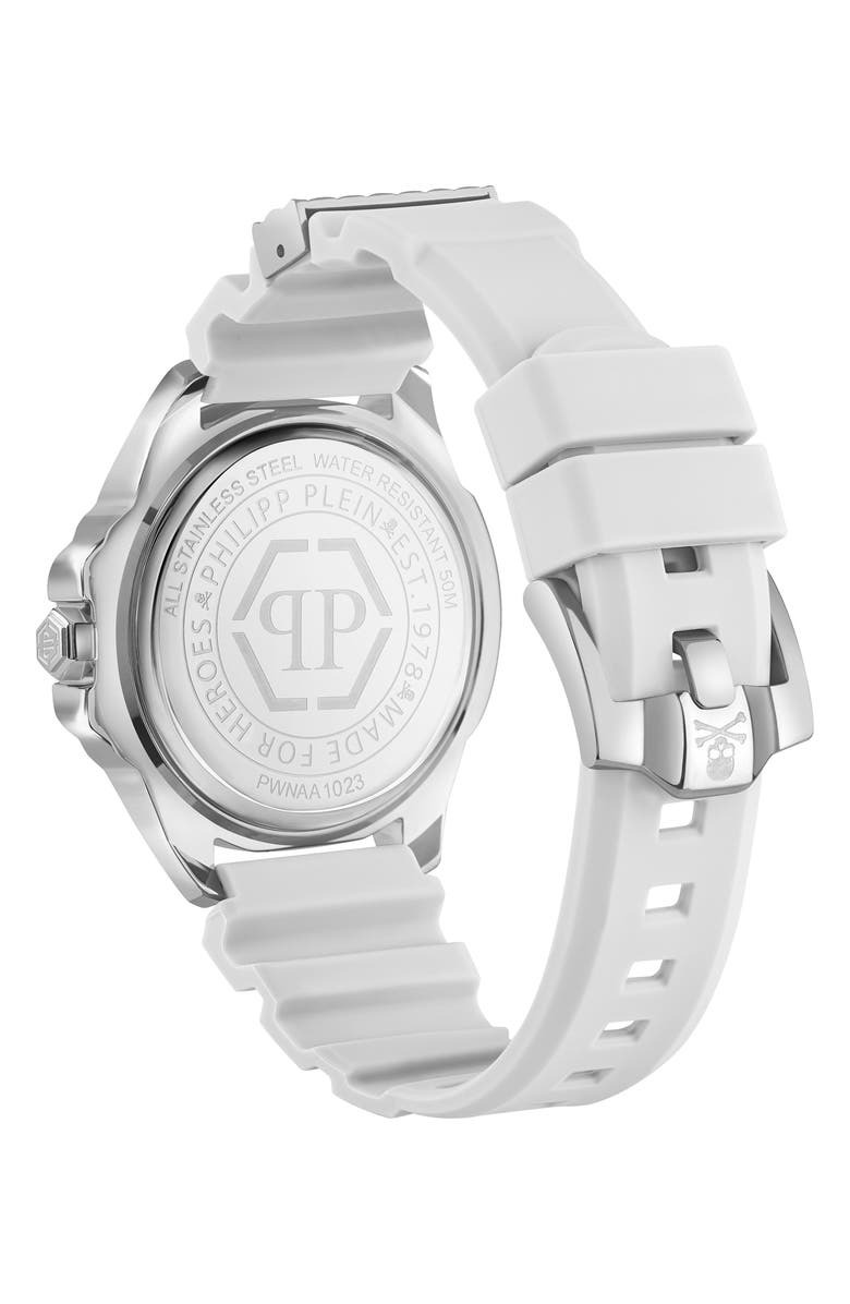 PHILIPP PLEIN The Skull Silicone Strap Watch, 41mm, Alternate, color, 