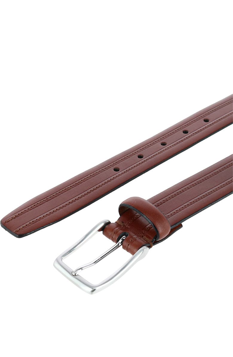 PHENIX Embossed Italian Leather Dress Belt with Stitching, Alternate, color, 