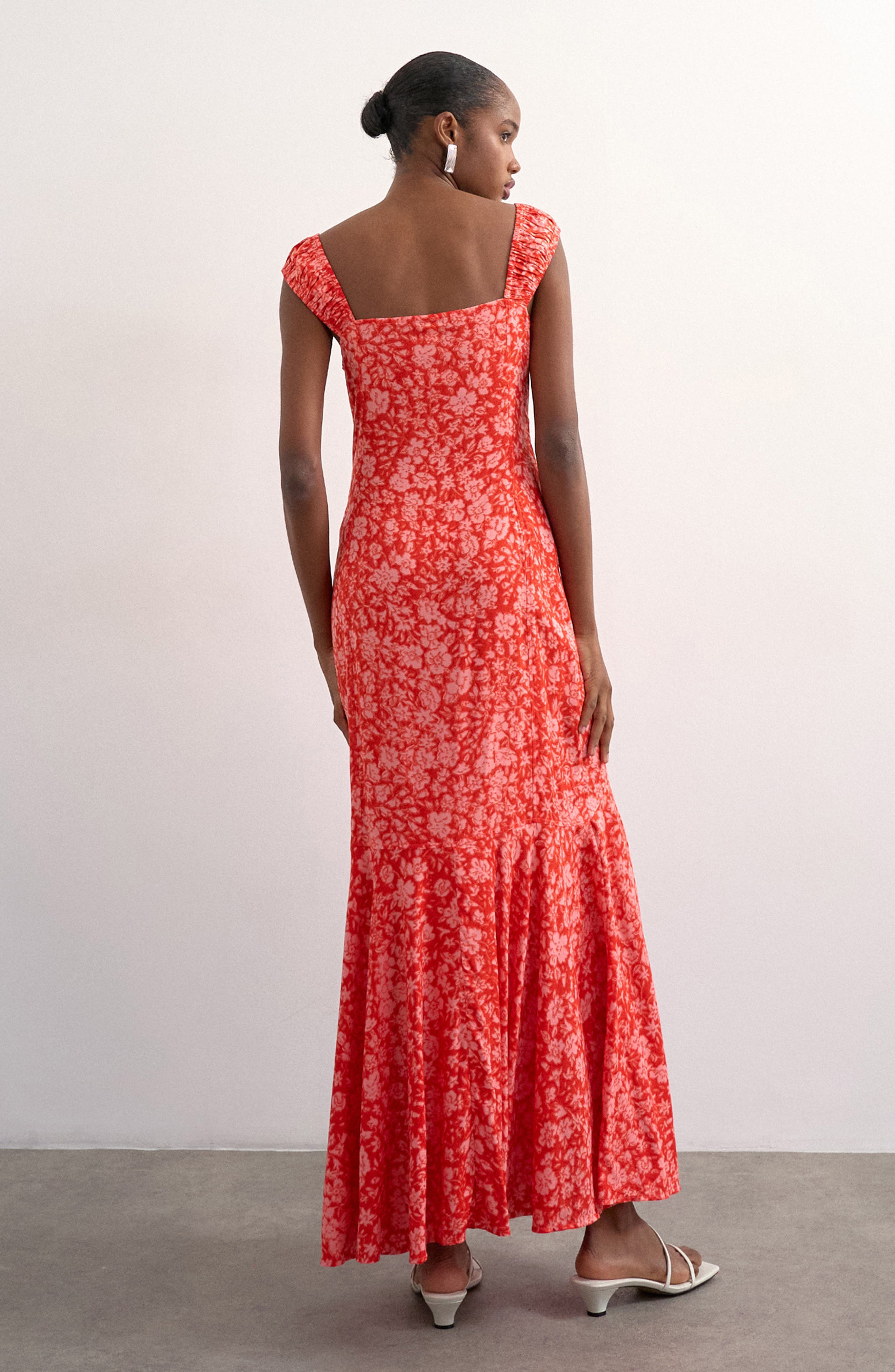 Button Front Cap Sleeve Maxi Dress - image 2