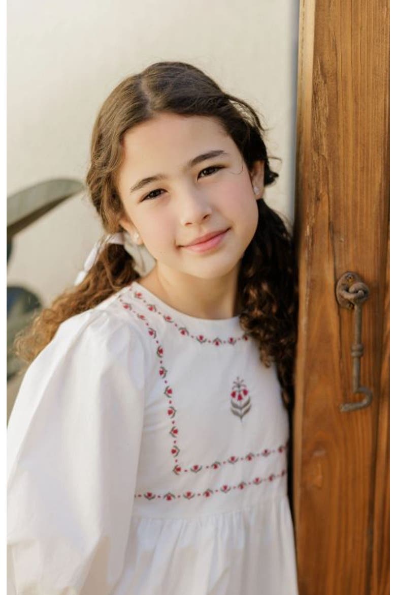 Looms Embroidered Trim Collection - Dress, Alternate, color, Ivory