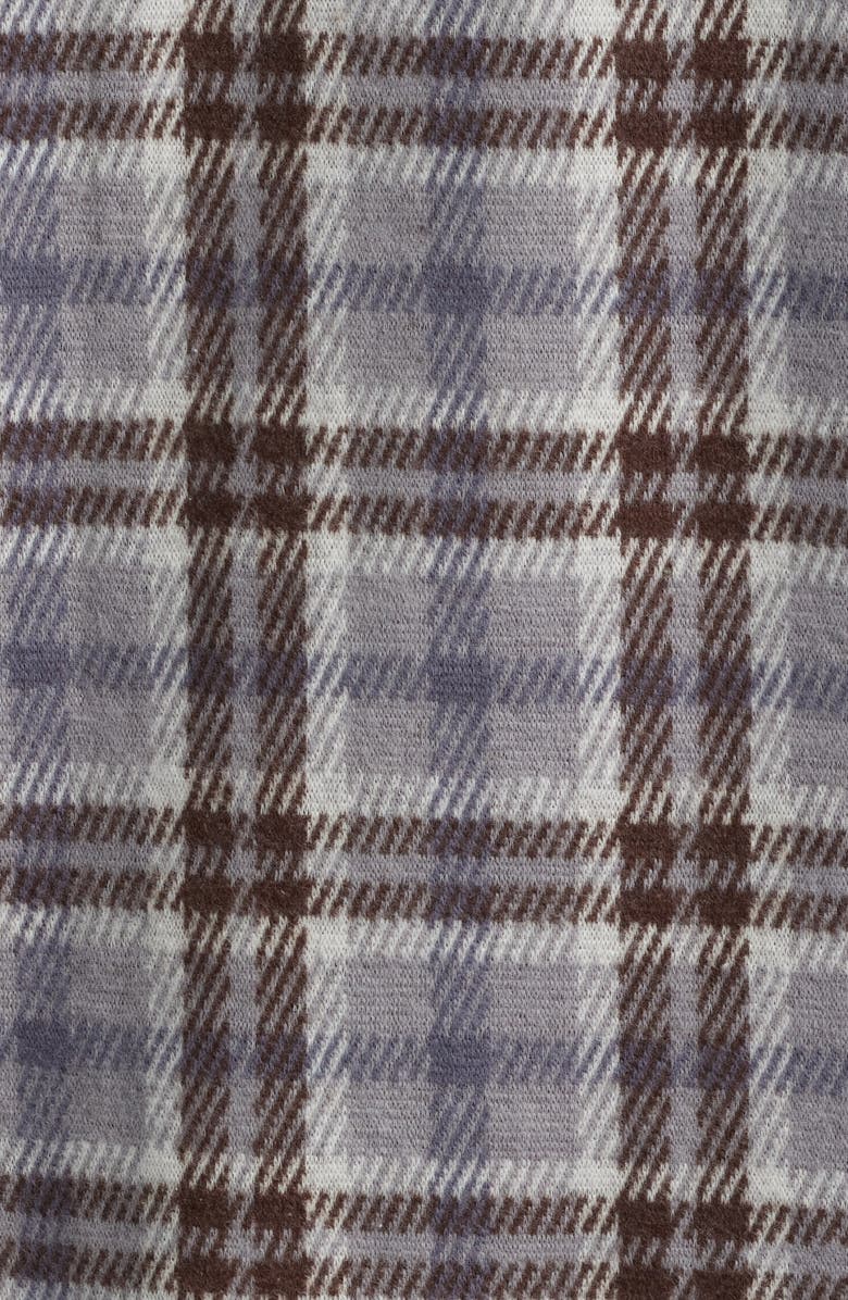 Vince Plaid Knit Shirt Jacket, Alternate, color, Heather Fog Combo