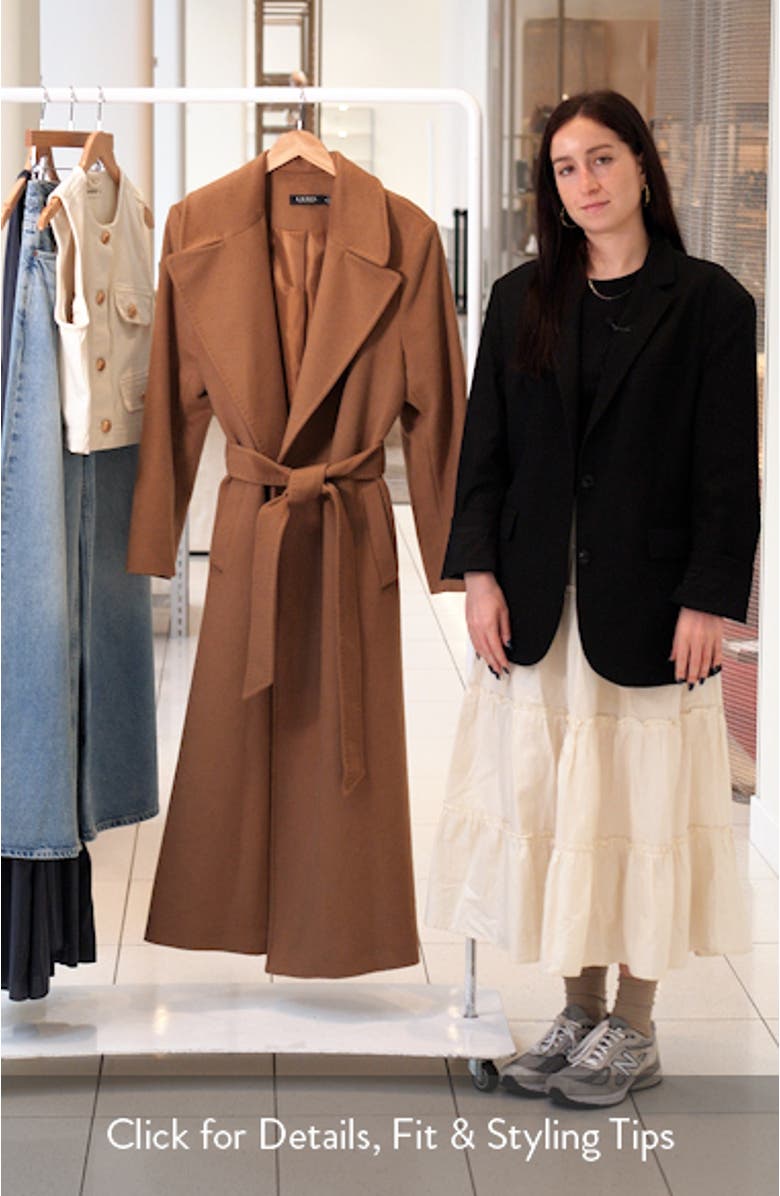 Belted Wool Blend Wrap Coat, sales video thumbnail
