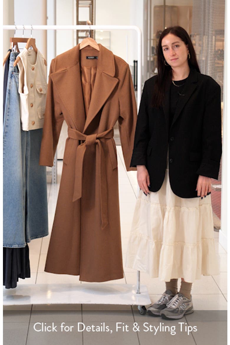 Belted Wool Blend Wrap Coat video