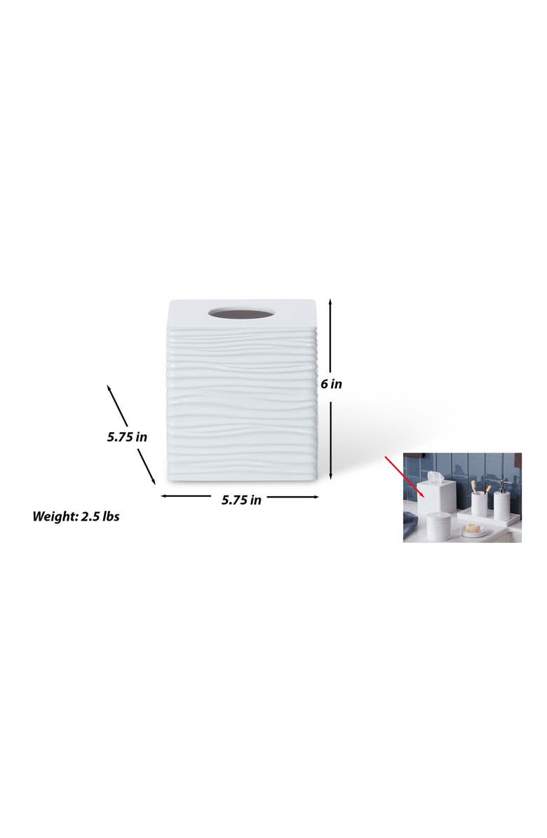 ROSELLI TRADING COMPANY By the Sea Tissue Box Cover, Alternate, color, White