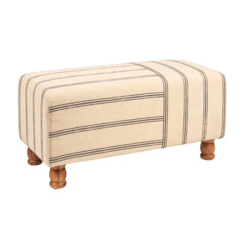 Ticking Stripe Ottoman Bench