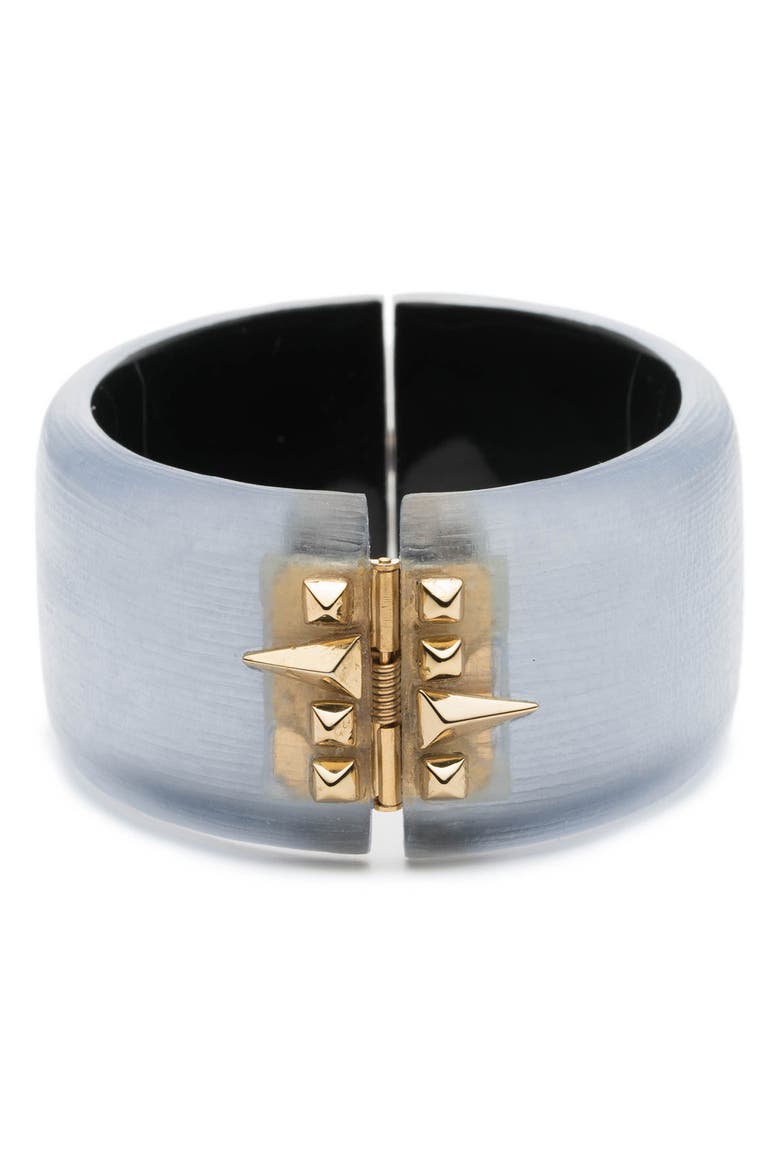 Golden Studded Hinge Bracelet, Alternate, color, STEEL BLUE