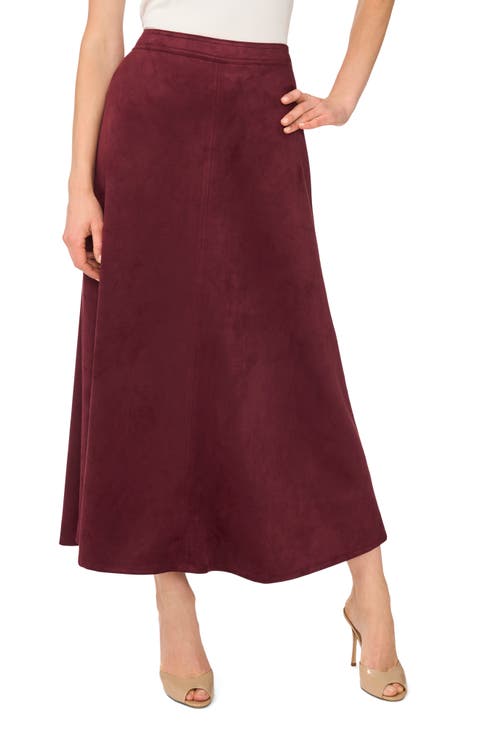 Faux Suede A-Line Skirt